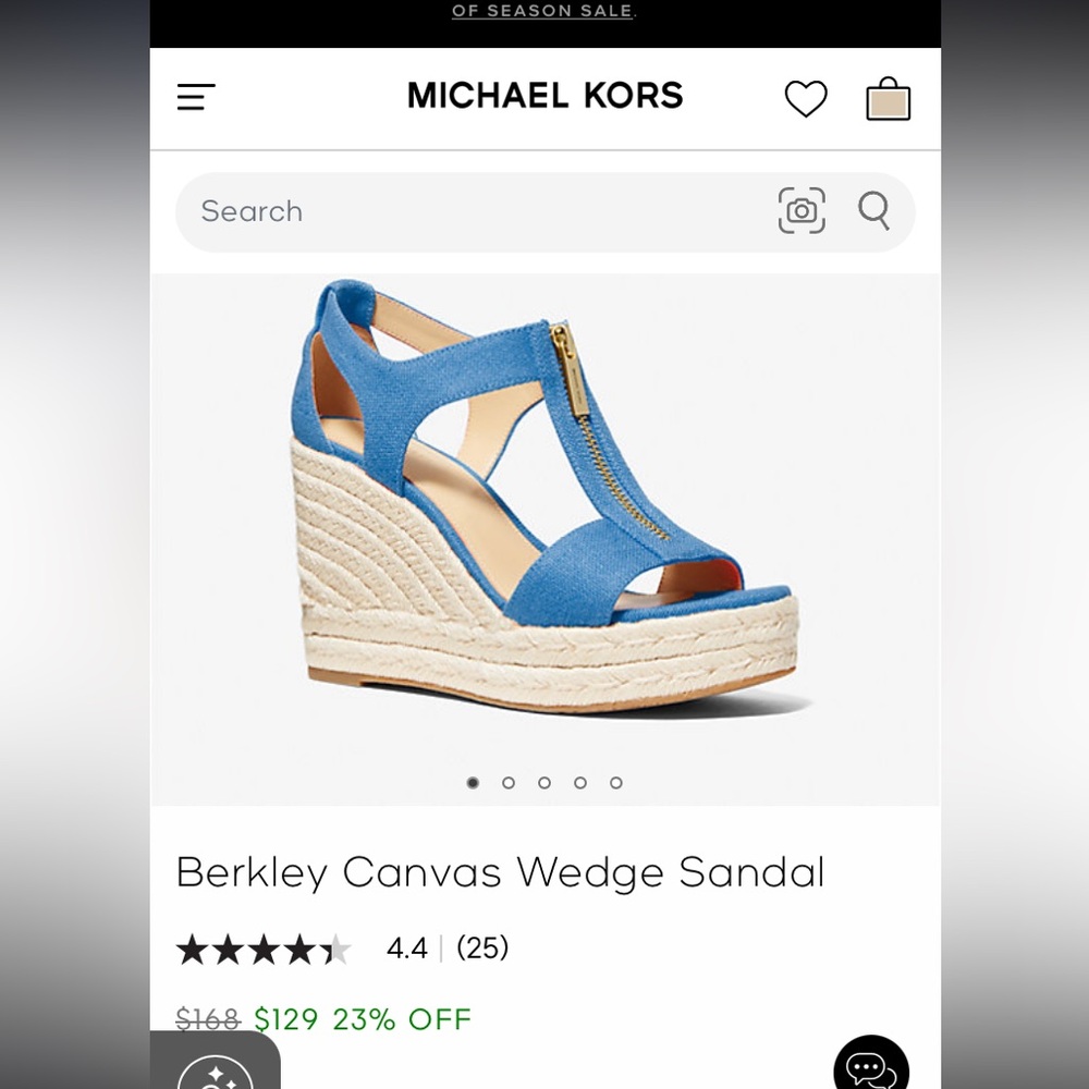 Michael Kors Berkley Canvas Wedge Sandal NWOT